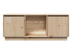 Móvel De Tv|Helloshop26 Móvel de TV multimídia prateleira de televisão televisão buffet sala de jantar sala de estar quarto 110,5 x 35 x 44 cm madeira maciça de pinho marrom 02_0025776 Castanho