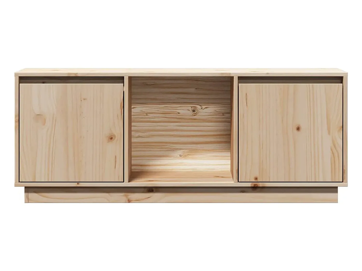 Móvel De Tv|Helloshop26 Móvel de TV multimídia prateleira de televisão televisão buffet sala de jantar sala de estar quarto 110,5 x 35 x 44 cm madeira maciça de pinho marrom 02_0025776 Castanho