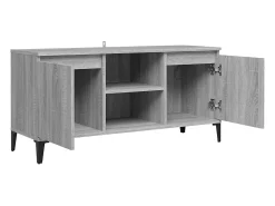 Móvel De Tv|Helloshop26 Móvel de TV multimídia prateleira de televisão televisão buffet sala de jantar sala de estar quarto com pés de metal Sonoma 103,5 x 35 x 50 cm cinza 02_0026879 Cinzento