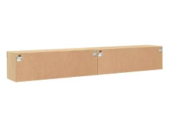 Helloshop26 Móvel de TV multimídia Prateleira de TV Aparador de TV Sala de jantar Sala de estar Quarto com luzes LED 2 peças Carvalho Sonoma 100 x 30 x 30 cm marrom 02_0028871^ Móvel De Tv
