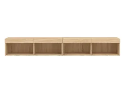 Helloshop26 Móvel de TV multimídia Prateleira de TV Aparador de TV Sala de jantar Sala de estar Quarto com luzes LED 2 peças Carvalho Sonoma 100 x 30 x 30 cm marrom 02_0028871^ Móvel De Tv