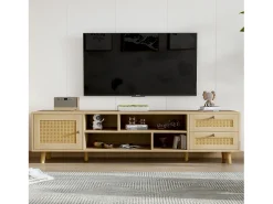 Móvel De Tv|Merax Móvel de TV, Móvel de TV de 160 cm com 2 gavetas, 1 porta e 4 compartimentos, Para TVs até 70