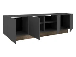 Móvel De Tv* Móvel de TV Opec com 4 portas, cinza e carvalho, 184x53x41,7 cm, sala de estar Cinzento