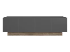 Móvel De Tv* Móvel de TV Opec com 4 portas, cinza e carvalho, 184x53x41,7 cm, sala de estar Cinzento