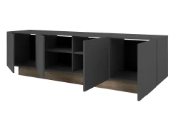 Móvel De Tv* Móvel de TV Opec com 4 portas, cinza e carvalho, 184x53x41,7 cm, sala de estar Cinzento