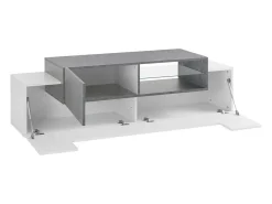 Móvel De Tv|Dmora Móvel de TV Pablo, Aparador baixo de sala, Base de móvel de televisão, 100% Fabricado na Itália, 160x45h51 cm, brilhante e ardósia Branco