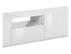 Dmora Móvel de TV Paul, Aparador baixo de sala, Base de móvel de televisão, 100% Fabricado na Itália, 220x43h46 cm, brilhante^ Móvel De Tv