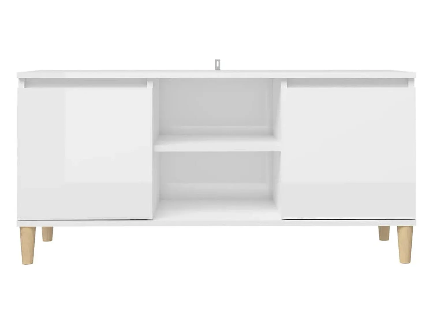 Móvel De Tv| Móvel de TV pernas de madeira 103,5x35x50 cm brilhante PT498949 Branco