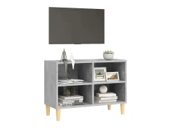 Móvel De Tv| Móvel de TV pernas de madeira 69,5x30x50 cm cimento PT379123 Cinzento