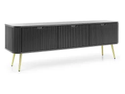 Móvel De Tv| Móvel de TV: , patas douradas, 168 x 57 x 39 cm Preto