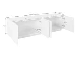 Best Dmora Móvel de TV Raul, Aparador baixo da sala, Base de móvel de televisão, 100% Fabricado na Itália, 162x44h46 cm, Cinza ardósia Cinzento