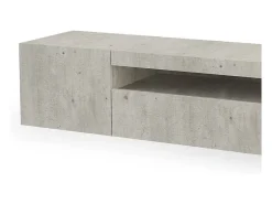 Móvel De Tv|Dmora Móvel de TV Roberto, Aparador baixo de sala com 2 portas, Base de móvel de televisão, 100% Fabricado na Itália, 150x40h37 cm, Cimento, com luz LED Cinzento