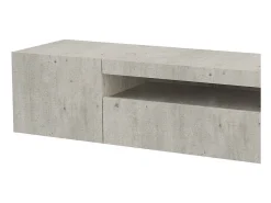 Clearance Dmora Móvel de TV Roberto, Aparador baixo de sala com 2 portas, Base de móvel de televisão, 100% Fabricado na Itália, 150x40h37 cm, Cimento Cinzento