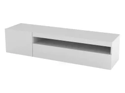 Dmora Móvel de TV Roberto, Aparador baixo de sala com 2 portas, Base de móvel de televisão, 100% Fabricado na Itália, 150x40h37 cm, brilhante^ Móvel De Tv