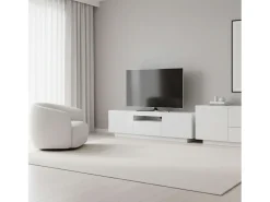 Móvel De Tv| Móvel de TV Sami para Sala de Estar 1 Gaveta, 2 Portas, Oco 150x42x37cm Branco