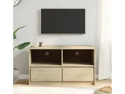 Móvel De Tv* Móvel de TV SAUDA 99x43x55 cm madeira pinho maciça cor carvalho PT701234 Castanho