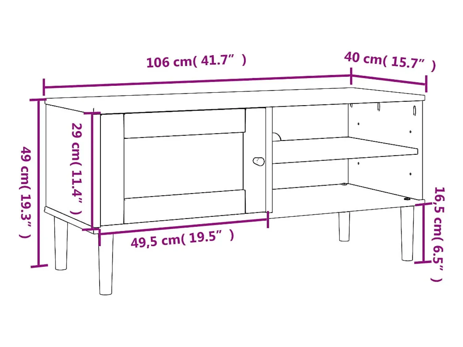 Online vidaxl Móvel de TV SENJA aspeto vime 106x40x49cm pinho maciço castanho Natural claro