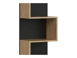 Móvel De Tv* Móvel de TV Snake Estilo Industrial Carvalho Artesanal/ 4 Prateleiras 160x130x29 cm Preto