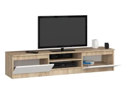 Akord Móvel de TV Sonoma Carvalho/Banco - 160 cm, Portas Rebatíveis, Prateleiras Integradas, Design Moderno e Funcional^ Móvel De Tv