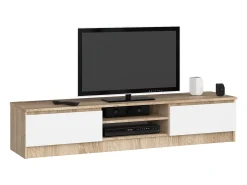 Akord Móvel de TV Sonoma Carvalho/Banco - 160 cm, Portas Rebatíveis, Prateleiras Integradas, Design Moderno e Funcional^ Móvel De Tv