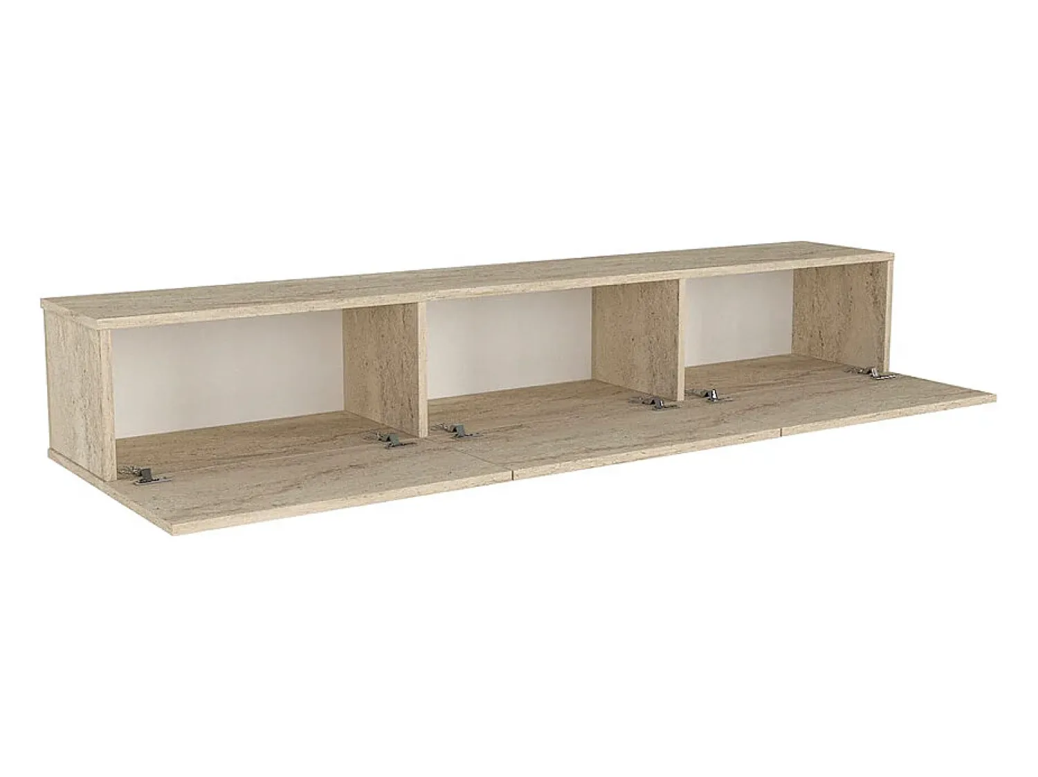 Móvel De Tv*Vente-unique Móvel de TV suspenso com 3 portas - Efeito travertino - VIKILA Bege
