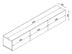 Móvel De Tv*Vente-unique Móvel de TV suspenso com 3 portas - Efeito travertino - VIKILA Bege
