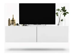 Outlet Móvel de TV suspenso com 2 portas - corpo fosco, frentes fosco - 120 cm Branco
