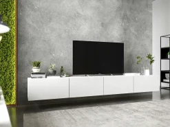 Outlet Móvel de TV suspenso com 2 portas - corpo fosco, frentes fosco - 120 cm Branco