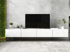 Outlet Móvel de TV suspenso com 2 portas - corpo fosco, frentes fosco - 120 cm Branco