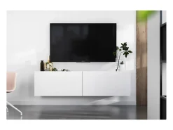 Outlet Móvel de TV suspenso com 2 portas - corpo fosco, frentes fosco - 120 cm Branco