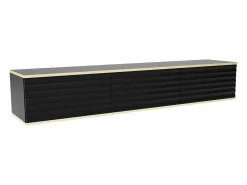 Móvel De Tv*Vente-unique Móvel de TV suspenso com 3 portas em MDF preto e dourado - ALESAR Preto / Dourado