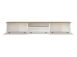 Hot Vente-unique Móvel de TV suspenso com 3 portas e 1 nicho - Branco e natural - LOTULA Natural claro / Branco
