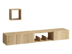 Móvel De Tv*Concept-Usine Móvel de TV Suspenso com Arrumação Imitação Carvalho Claro BERGEN Castanho