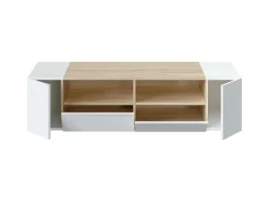Discount VS Venta-stock Móvel de TV Tania 4 Portas Cor e Carvalho, 138 x 42 cm Branco