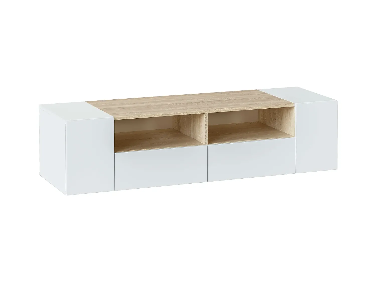 Discount VS Venta-stock Móvel de TV Tania 4 Portas Cor e Carvalho, 138 x 42 cm Branco