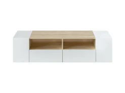 Discount VS Venta-stock Móvel de TV Tania 4 Portas Cor e Carvalho, 138 x 42 cm Branco