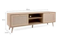 Móvel De Tv|Concept-Usine Móvel de TV Tivat em Carvalho Sonoma com Armários em Cannage Castanho