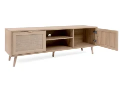 Móvel De Tv|Concept-Usine Móvel de TV Tivat em Carvalho Sonoma com Armários em Cannage Castanho