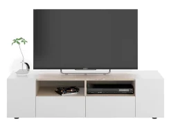 Móvel De Tv|Dmora Móvel de TV Topeka, Aparador de televisão da sala, Móvel de TV moderno, Aparador baixo multiusos, 138x42h36 cm, e Carvalho Branco