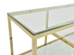 Móvel De Tv*Vente-unique Móvel de TV vidro temperado e aço inoxidável transparente e dourado - RIMALI Transparente / Dourado