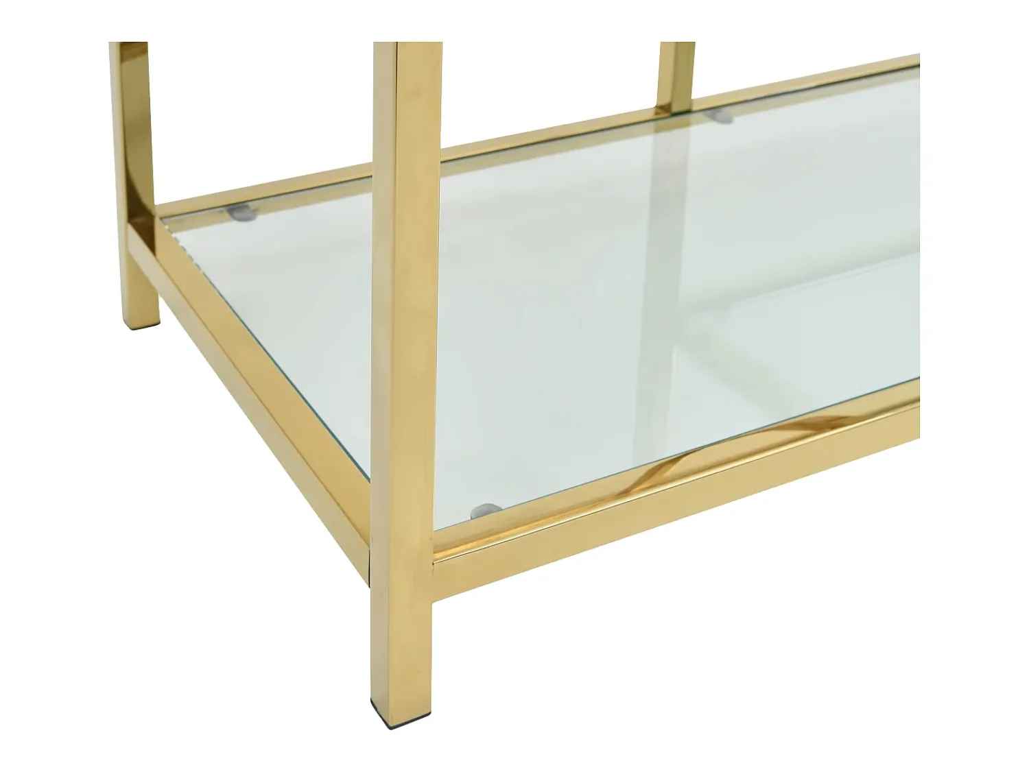 Móvel De Tv*Vente-unique Móvel de TV vidro temperado e aço inoxidável transparente e dourado - RIMALI Transparente / Dourado