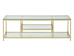 Móvel De Tv*Vente-unique Móvel de TV vidro temperado e aço inoxidável transparente e dourado - RIMALI Transparente / Dourado