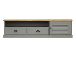 New Móvel de TV VIGO 156x40x40 cm madeira de pinho maciça PT177931 Cinzento