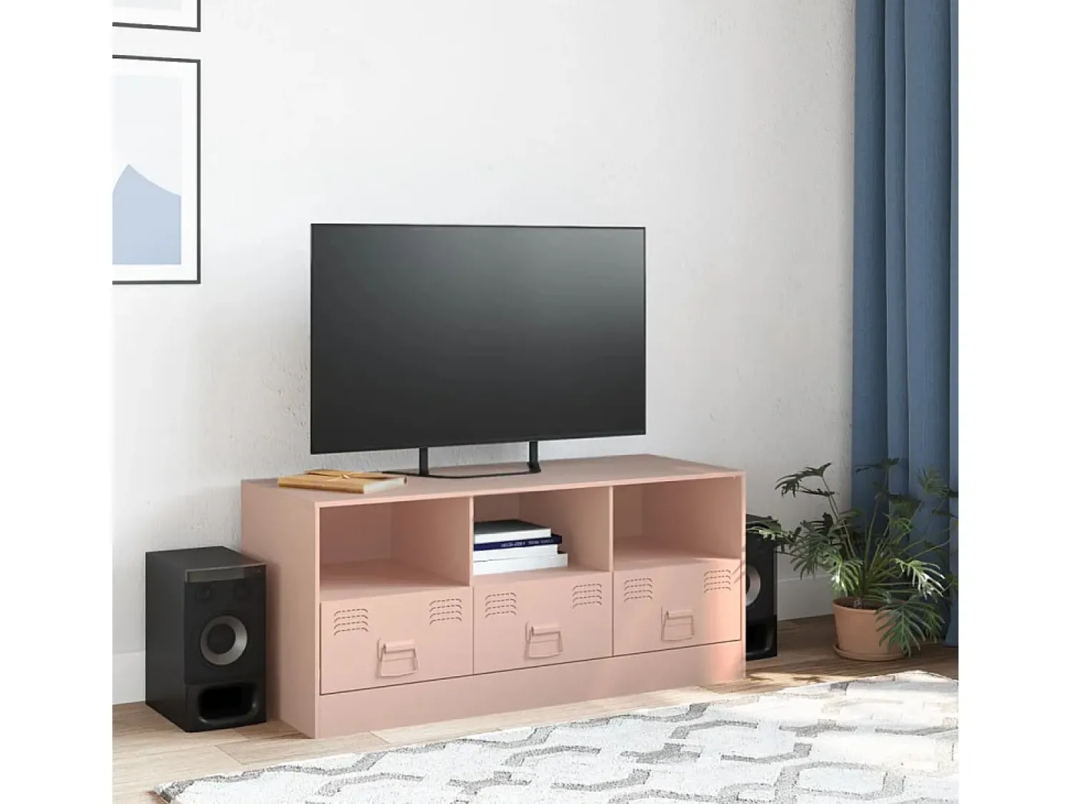 Móvel de TV 99x39x44 aço PT288281^ Móvel De Tv