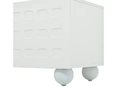 Clearance ModernLuxe Móvel de TV 200x40x44 cm - 3 portas - Armazenamento semifechado - Portas estampadas - Painéis de partículas - Branco