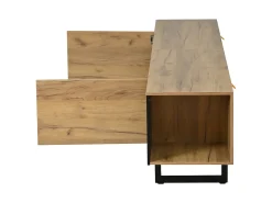 Móvel De Tv|ModernLuxe Móvel de TV 180x40x55 cm - 2 portas e prateleiras abertas - TV até 75 polegadas - Painéis de partículas - Natural e preto Natural claro