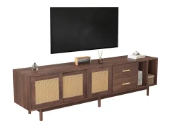 ModernLuxe Móvel de TV 190x40x52 cm - com 2 gavetas - com compartimentos de armazenamento - para TV de 75" -^ Móvel De Tv