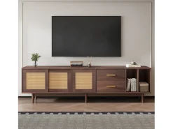 ModernLuxe Móvel de TV 190x40x52 cm - com 2 gavetas - com compartimentos de armazenamento - para TV de 75