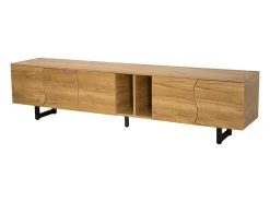 Móvel De Tv|ModernLuxe Móvel de TV 191x38x46,5 cm - com 5 portas - Acabamento de madeira - MDF + painéis de partículas - Natural Natural claro