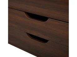 ModernLuxe Móvel de TV 180x40x45 cm - con 2 gavetas e 2 portas de persiana - MDF - Cor nogueira^ Móvel De Tv